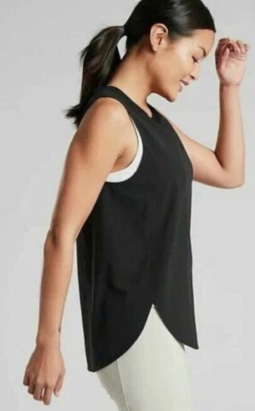Athleta Black Zephyr Yoga Travel Fitness Top XS